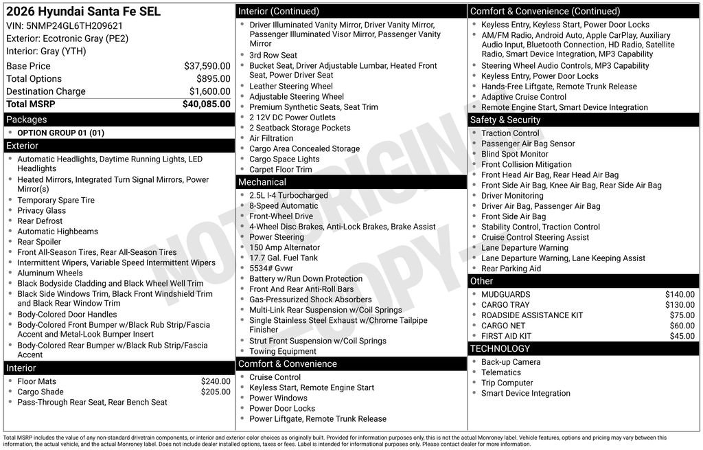 Certified 2026 Hyundai Santa Fe SEL FWD image 32