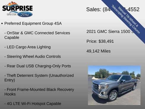 Used 2021 GMC Sierra 1500 SLT w/ SLT Premium Package AWD/4WD image 28