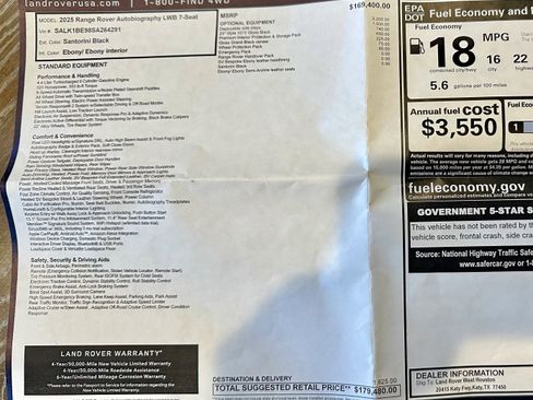 Used 2025 Land Rover Range Rover Long Wheelbase Autobiography image 10