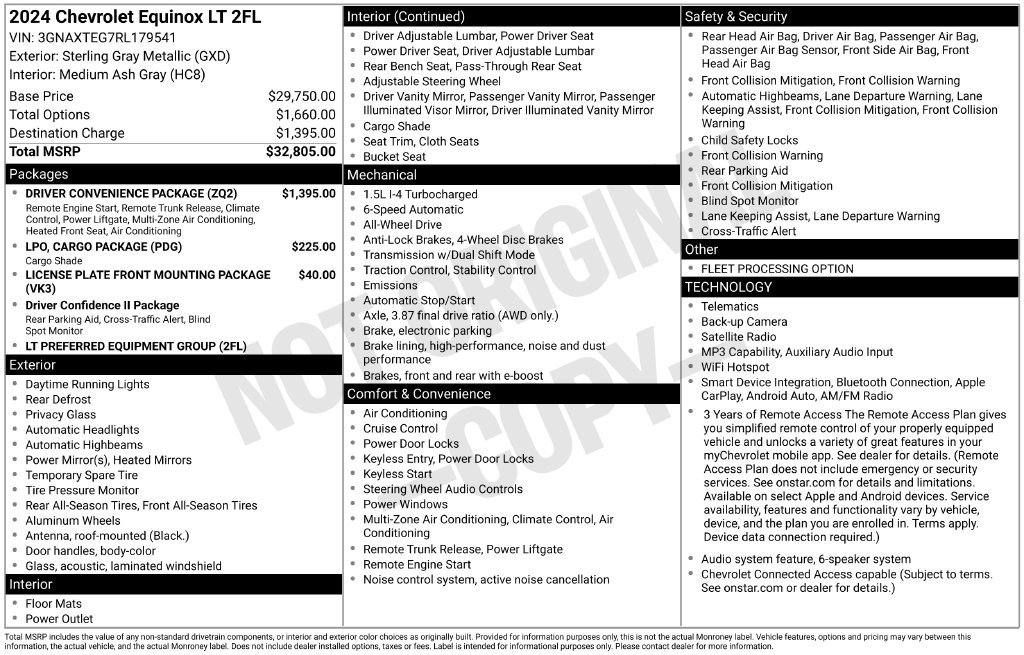 Used 2024 Chevrolet Equinox LT w/ Driver Convenience Package AWD/4WD image 42