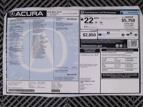 Used 2026 Acura MDX w/ Technology Package image 9
