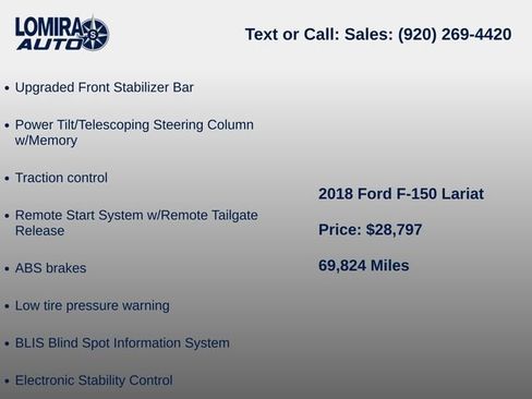 Used 2018 Ford F150 Lariat w/ Equipment Group 502A Luxury AWD/4WD image 11