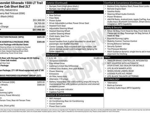 Used 2021 Chevrolet Silverado 1500 LT Trail Boss w/ Bed Protection Package AWD/4WD image 2