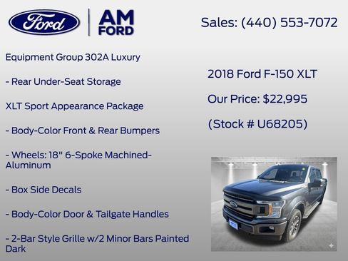 Used 2018 Ford F150 XLT w/ Equipment Group 302A Luxury AWD/4WD image 19