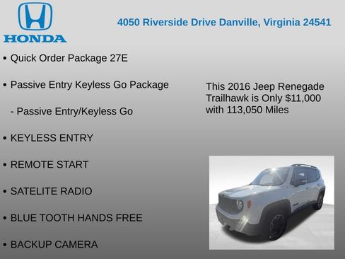Used 2016 Jeep Renegade Trailhawk AWD/4WD image 7