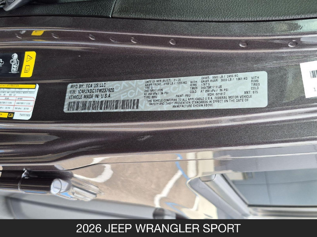 Used 2026 Jeep Wrangler Unlimited Sport AWD/4WD image 24