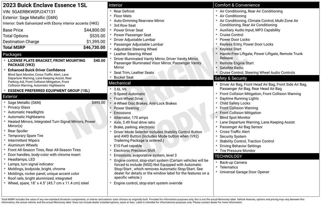 Certified 2023 Buick Enclave Essence FWD image 35