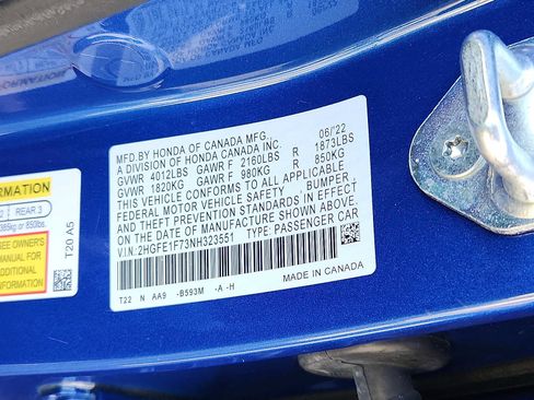 Certified 2022 Honda Civic EX image 27