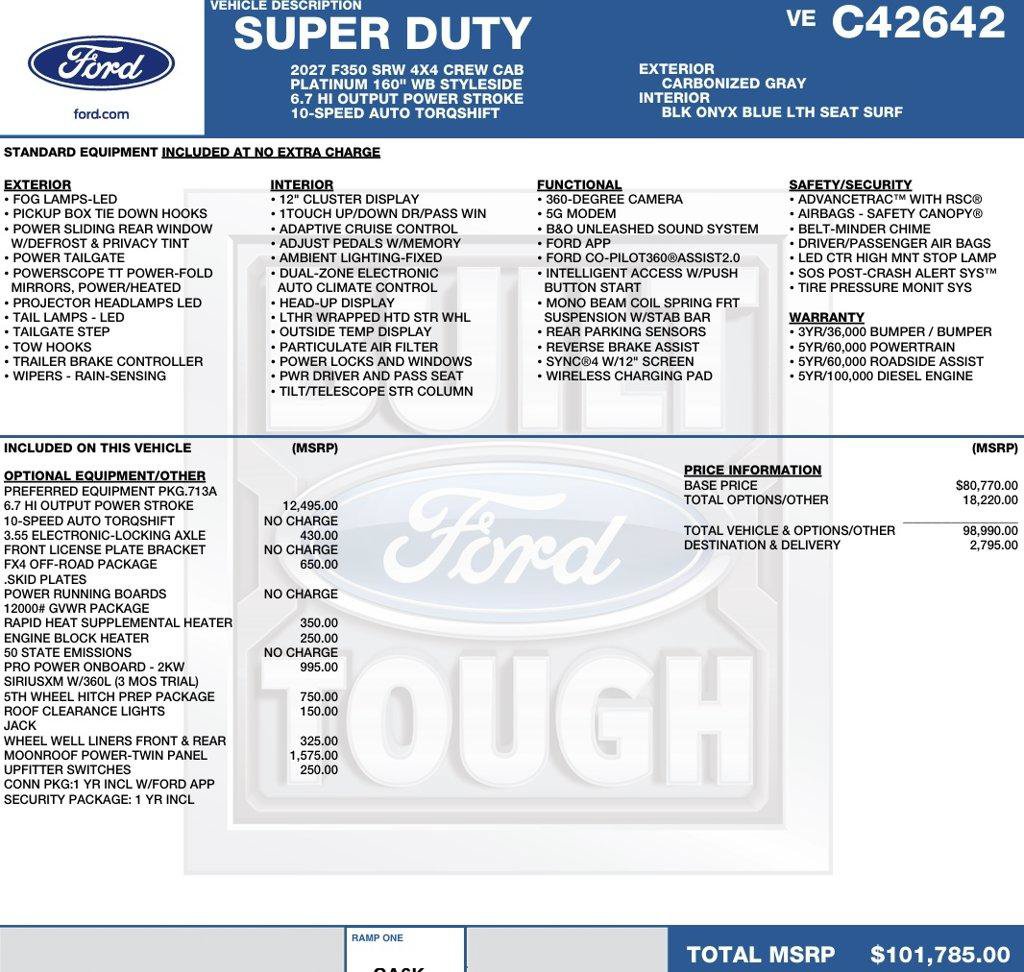 New 2027 Ford F350 Platinum AWD/4WD image 2