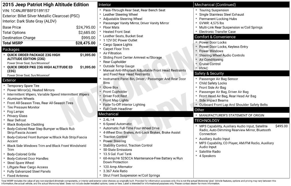 Used 2015 Jeep Patriot High Altitude AWD/4WD image 3