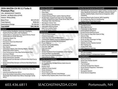New 2026 MAZDA CX-90 3.3 Turbo S w/ Premium Plus AWD/4WD image 13