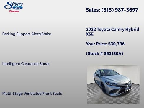 Used 2022 Toyota Camry XSE w/ Navigation Upgrade Package image 27