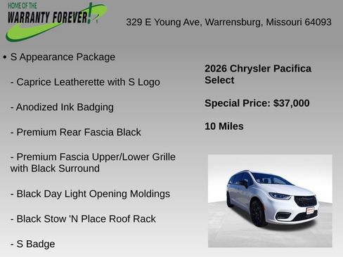 New 2026 Chrysler Pacifica Select w/ S Appearance Package AWD/4WD image 5
