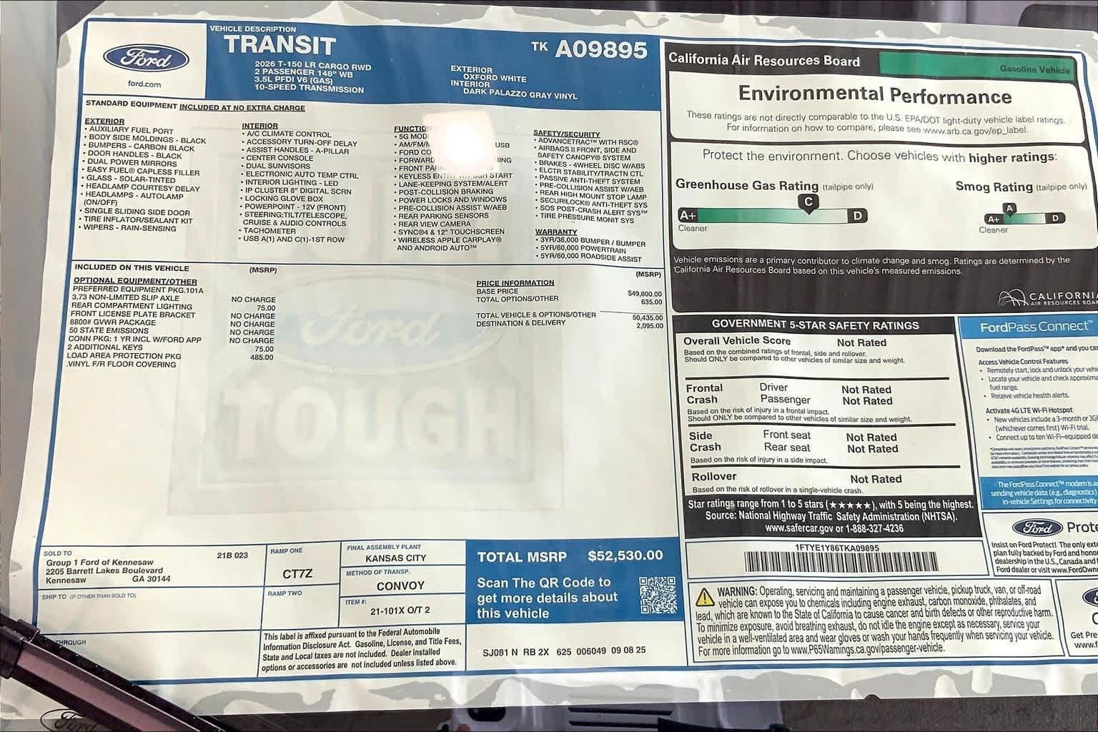 New 2026 Ford Transit 150 Low Roof w/ Load Area Protection Package RWD image 17