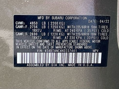 Used 2022 Subaru Outback Limited w/ Popular Package #2 AWD/4WD image 34