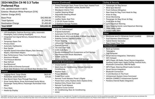 Certified 2024 MAZDA CX-90 3.3 Turbo w/ Preferred Plus AWD/4WD image 6