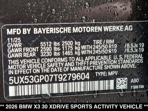 New 2026 BMW X3 xDrive30 w/ Premium Package image 31