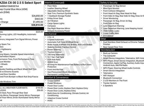 Used 2025 MAZDA CX-30 AWD 2.5 S w/ Select Sport Pkg image 2