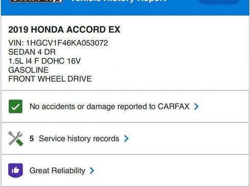 Used 2019 Honda Accord EX image 23