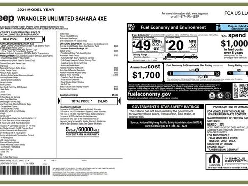 Used 2021 Jeep Wrangler Unlimited Sahara w/ Safety Group image 3