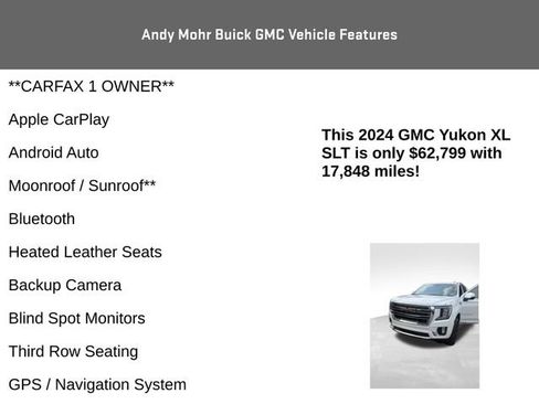 Used 2024 GMC Yukon XL SLT w/ SLT Luxury Package AWD/4WD image 4