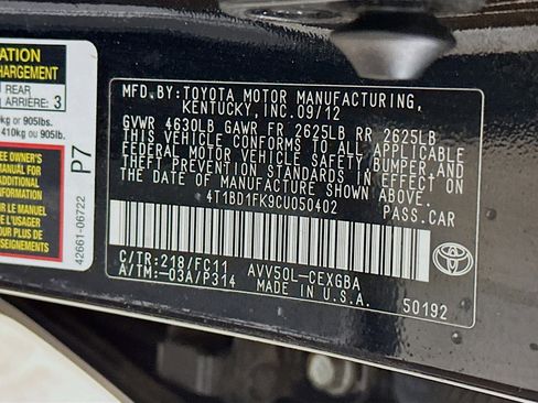 Used 2012 Toyota Camry XLE image 12