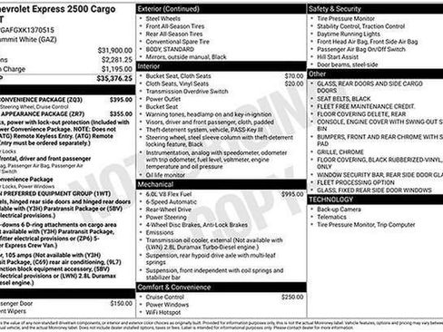 Used 2019 Chevrolet Express 2500 w/ Driver Convenience Package image 2