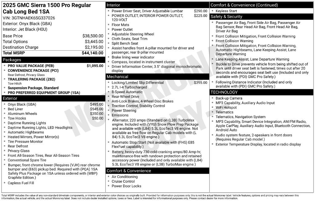 Used 2025 GMC Sierra 1500 Pro w/ Pro Value Package RWD image 5