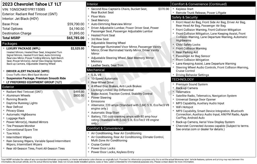 Used 2023 Chevrolet Tahoe LT w/ Luxury Package RWD image 6