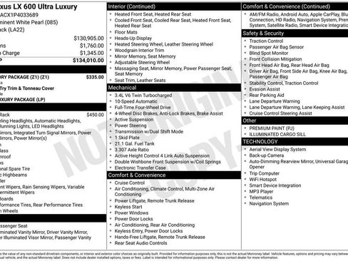 Used 2023 Lexus LX 600 4WD w/ Accessory Package (Z1) image 47