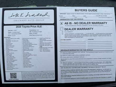 Used 2020 Toyota Prius XLE w/ Advanced Technology Package image 9