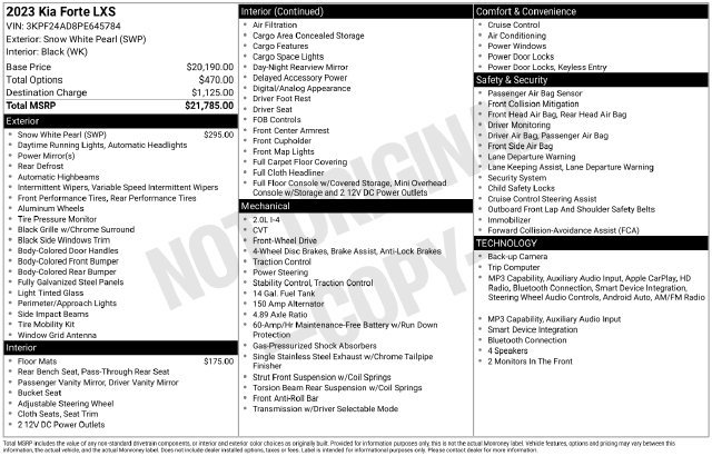 Used 2023 Kia Forte LXS FWD image 9