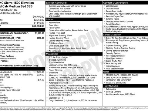 Used 2021 GMC Sierra 1500 Elevation w/ LPO, Elevation Black Package AWD/4WD image 17