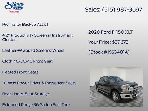 Used 2020 Ford F150 XLT w/ Equipment Group 302A Luxury AWD/4WD image 39