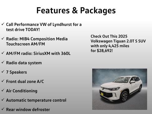 Used 2025 Volkswagen Tiguan S AWD/4WD image 4