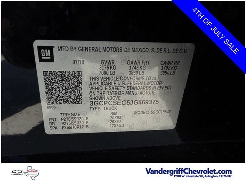 Used 2018 Chevrolet Silverado 1500 LTZ w/ Texas Edition RWD image 28
