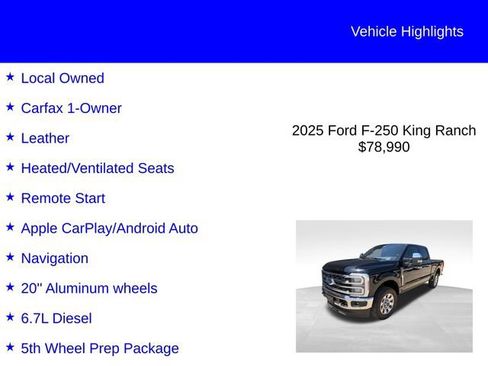 Used 2025 Ford F250 King Ranch w/ Chrome Package AWD/4WD image 2