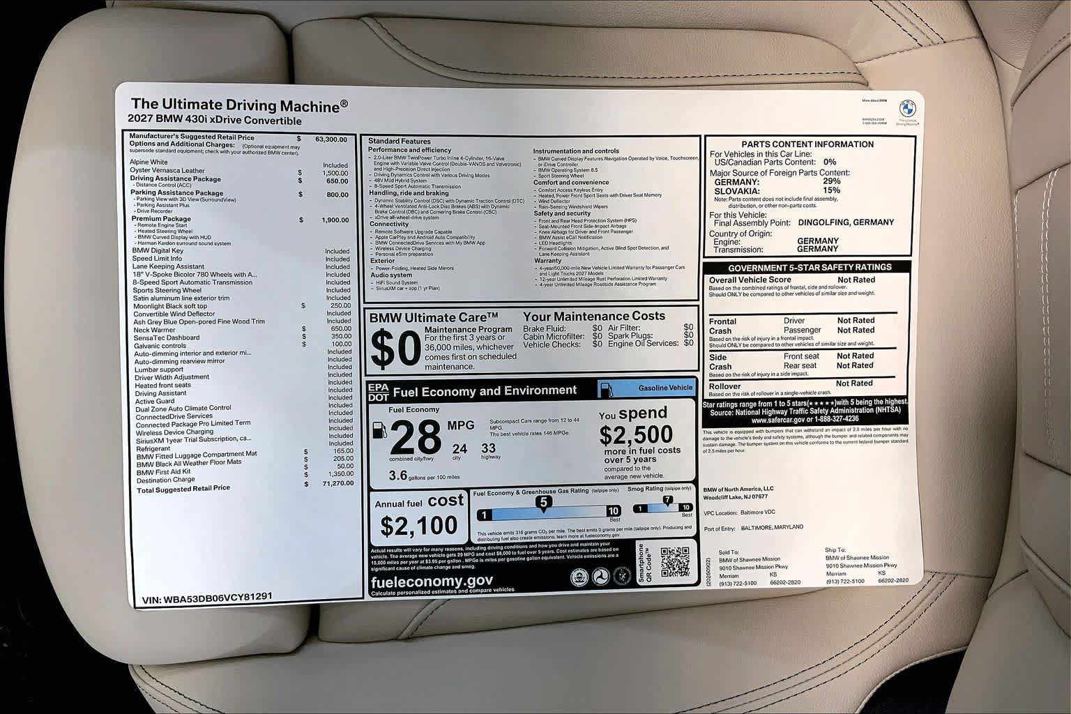 New 2027 BMW 430i xDrive Convertible w/ Premium Package AWD/4WD image 22