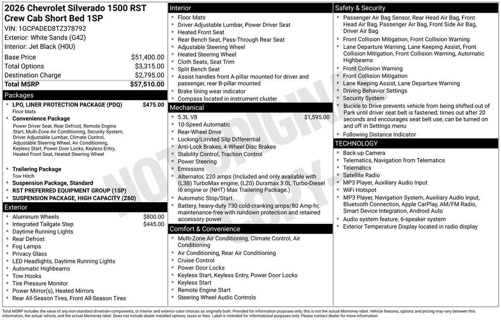 Certified 2026 Chevrolet Silverado 1500 RST w/ LPO, Liner Protection Package RWD image 13