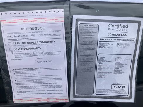 Certified 2021 Honda Accord Sport Special Edition image 37
