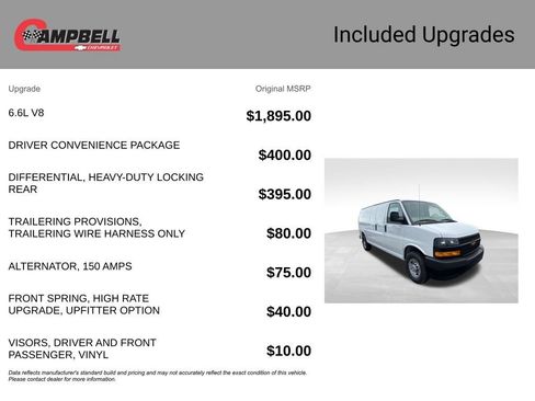 New 2026 Chevrolet Express 3500 Extended w/ Driver Convenience Package RWD image 5