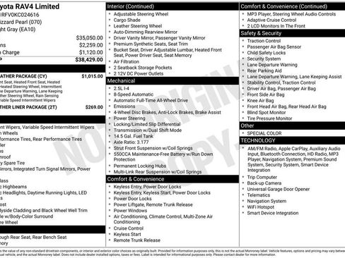 Certified 2019 Toyota RAV4 Limited w/ Cold Weather Package image 32