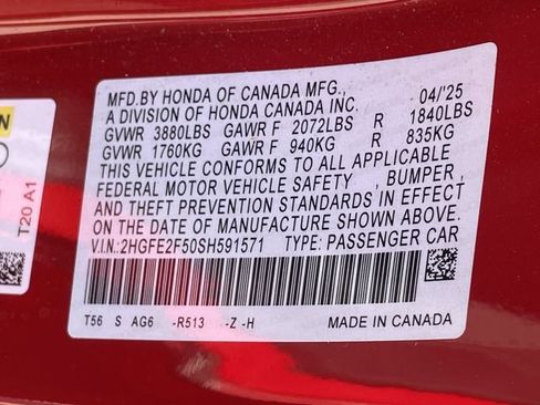 Certified 2025 Honda Civic Sport image 29