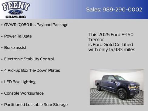 Certified 2025 Ford F150 Tremor w/ Mobile Office Package AWD/4WD image 14