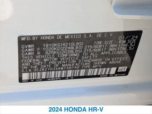 Certified 2024 Honda HR-V LX image 26