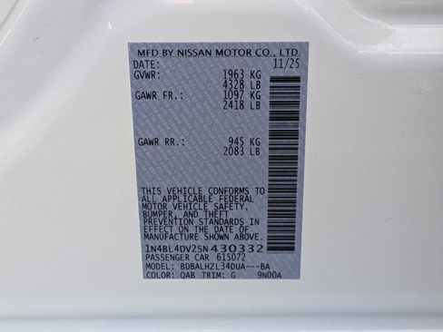 New 2025 Nissan Altima 2.5 SV image 33