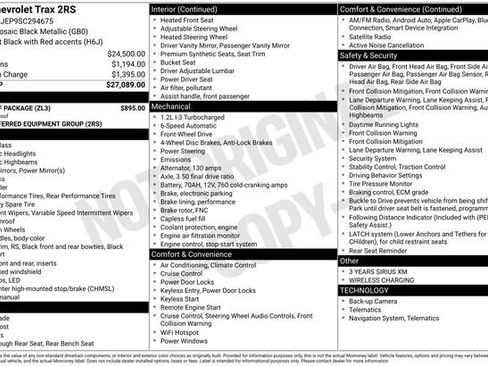 Used 2025 Chevrolet Trax RS w/ Sunroof Package FWD image 31