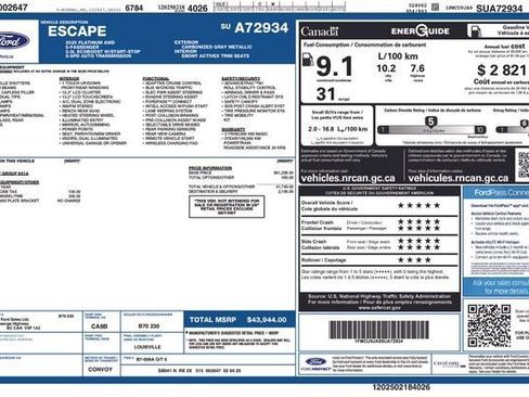 Certified 2025 Ford Escape Platinum AWD/4WD image 30