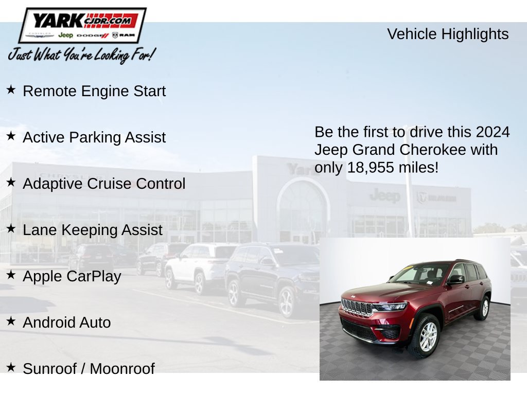 Certified 2024 Jeep Grand Cherokee Laredo X w/ Luxury Tech Group I AWD/4WD image 13