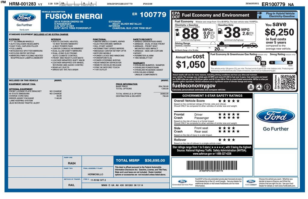 Used 2014 Ford Fusion Energi SE w/ Driver Assist Package FWD image 45